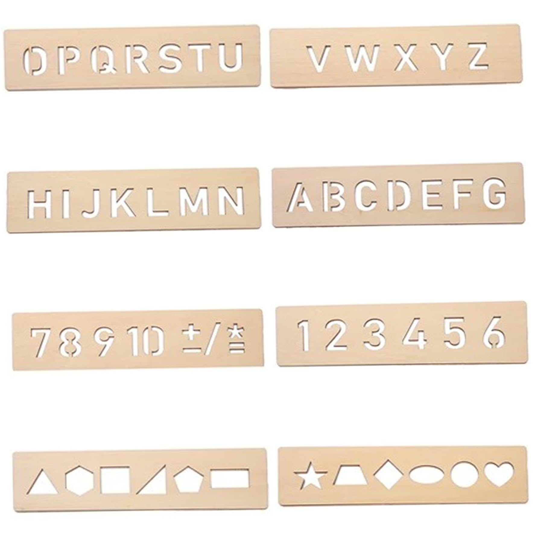 8PCS Tracing Board 2x8 Inch Wooden Writing Letter Tracing Preschool Learning Easy to Use Letter Sensory Pad for Kids Beginners Write Supplies, Alphanumeric Sensory Pad