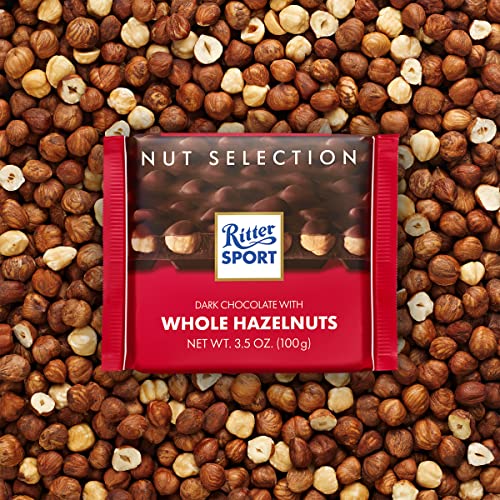 Ritter Sport Chocolate Bars With Nuts (Dark Chocolate With Hazelnuts, 3.5 Ounce (Pack Of 10)) #TOP3