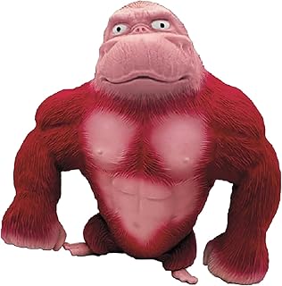 Brinquedos de figura de gorila, boneca de gorila de látex macio, brinquedo de boneca de descompressão macio de gorila elástico, brinquedo de desenho animado de descompressão elástico(Vermelho)