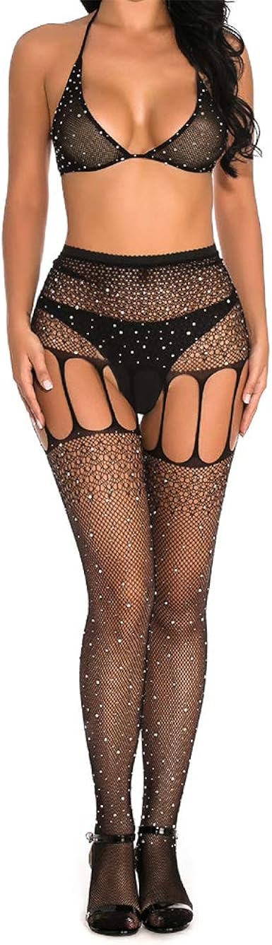 rhinestone fishnets amazon
