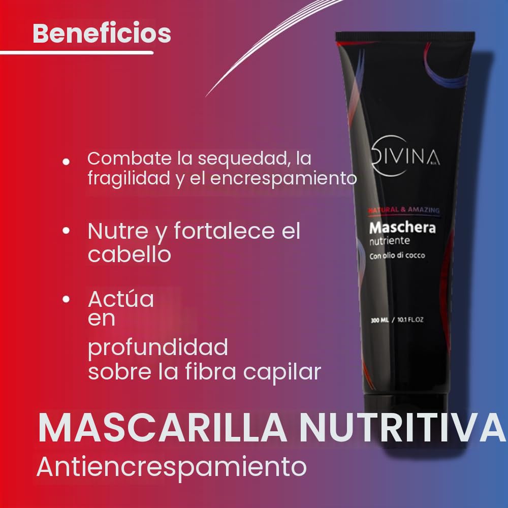 Kit definición hidratante para cabello ondulado, rizado, súper rizado, afro Natural&Amazing de DIVINA BLK