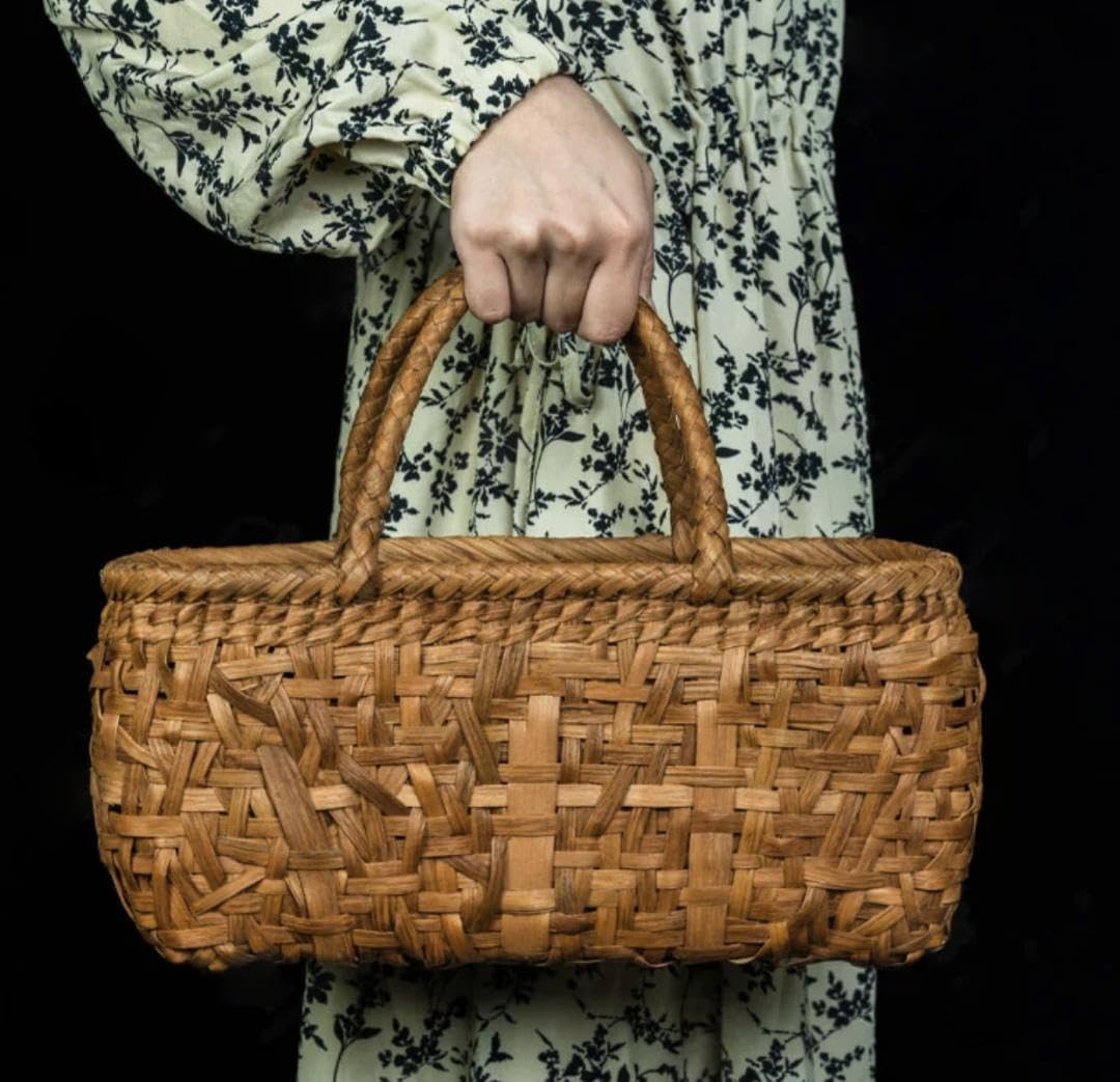 【期间限定】山葡萄 職人手編み 乱れ編み 籠 手提げ 内布あり Amazon.co.jp: 山葡萄 職人手編み 乱れ編み 籠 手提げ 内布あり