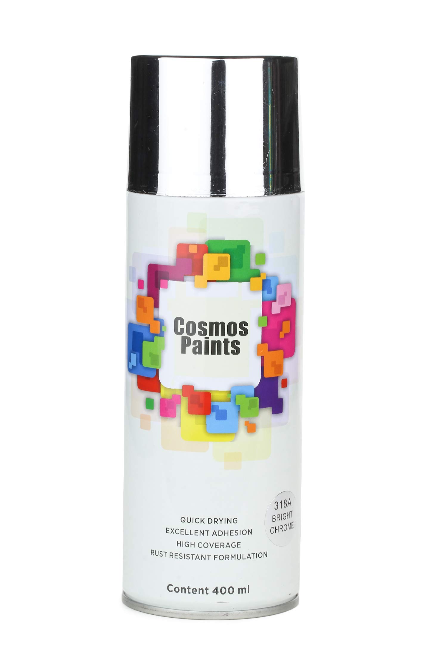 Cosmos Paints Spray Paint 400ml (400ml, Bright Chrome)