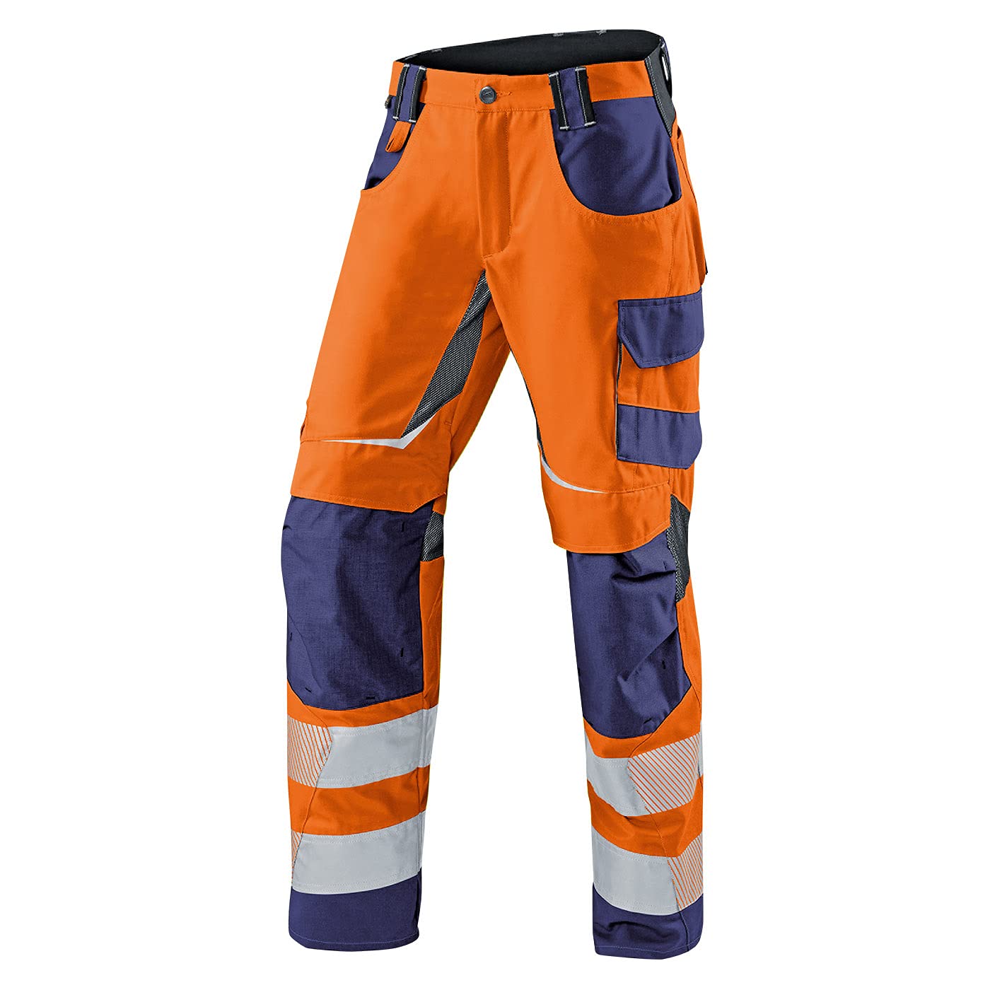 KÜBLER REFLECTIQ Warnschutz-Sommerhose PSA 2 | Warnorange/Dunkelblau | Größe 90 (Lang)