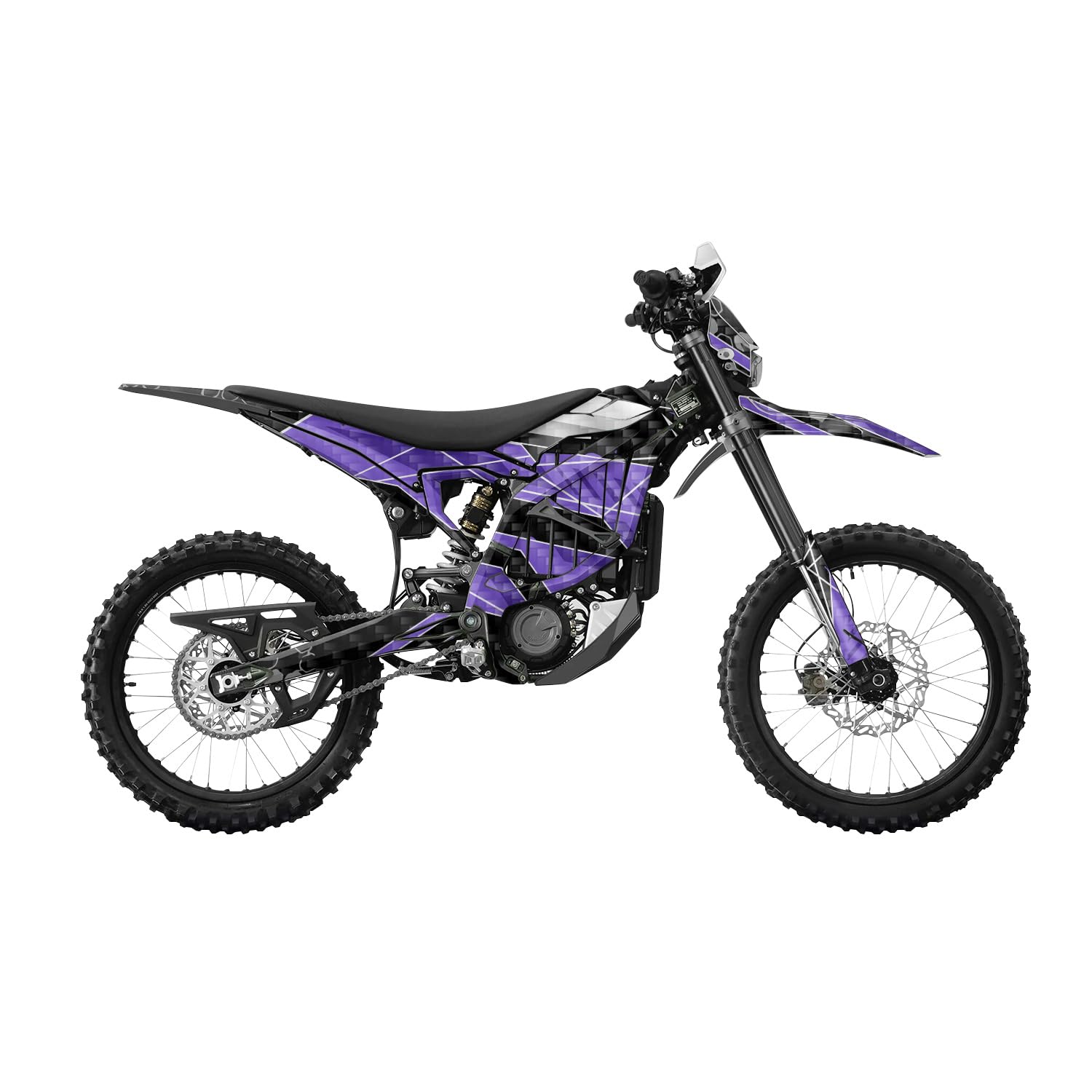 Carbon Fiber Surron Ultra Bee Graphics Kit Wrap - Racing Chaos Purple - Sur-Ron Skin - Premium 3M Vinyl Protective Wrap Decal Cover - Easy to Apply | Crafted in The USA by MightySkins