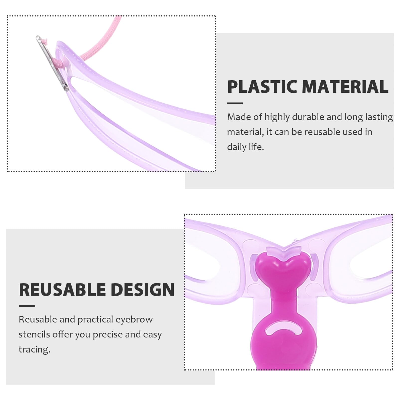 Beaupretty Natural Brow Effect Eyebrow Stencils Reusable Makeup Stencil Kit Easy to Use