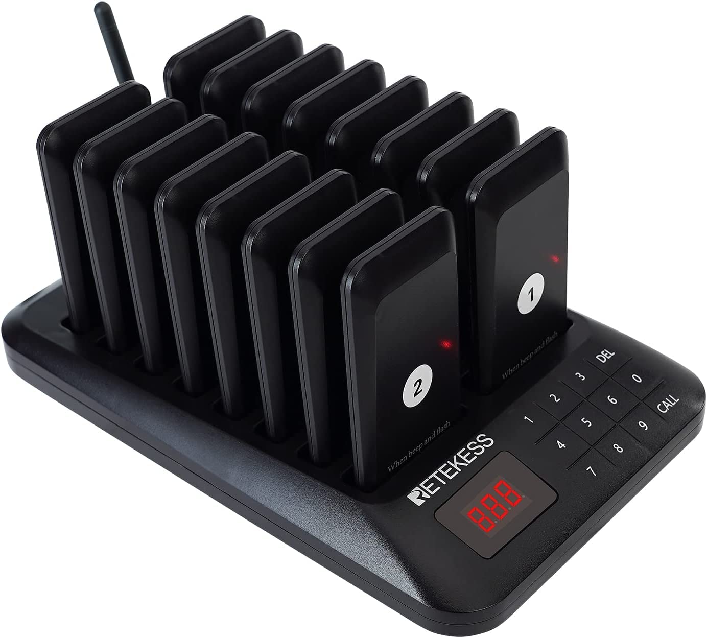 Retekess TD157 Restaurant Pager, Buzzers for Restaurants, 16 Pagers | for Food Truck, Coffee Shop, Hotel, 1640ft Long Range, 2 Call Modes, One-Click Group Call, One Click to Shutdown-image-33