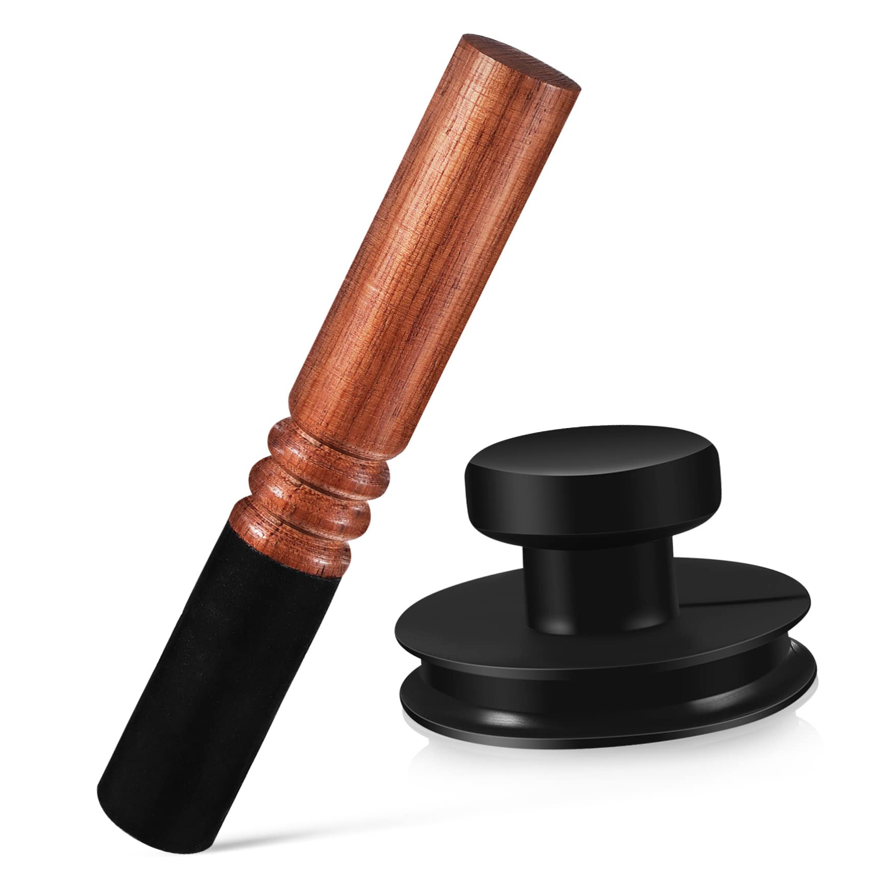 Toyvian Gummi Saugnapf Hebegriff für Buddha Klangschale Saugsystem aus Widerstandsfähigem Gummi mit Lederumwickeltem Stiel Kompakt und Tragbar für Meditationsschalen