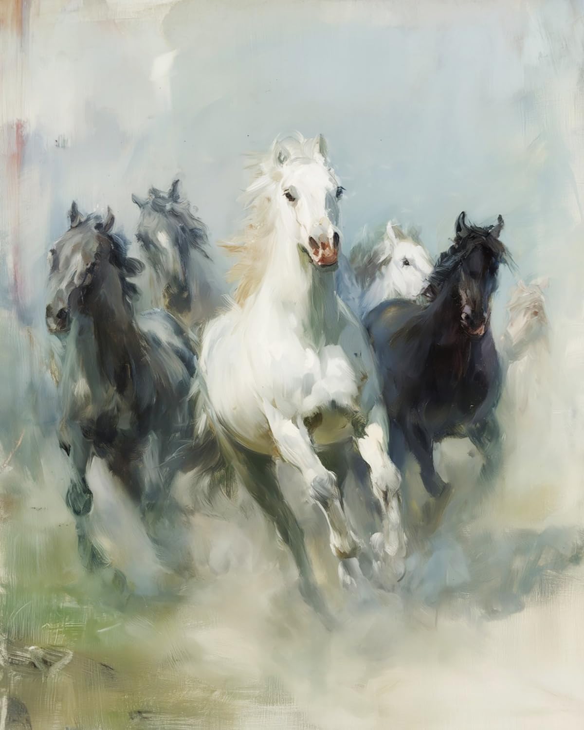 LIUBAISHI Paint by Numbers for Adults – 16"x20" | DIY Wall Art Decor Kit, Relaxing Hobby Set, Complete Painting Kit with Acrylic Paints and Brushes-Galloping Horses (2)