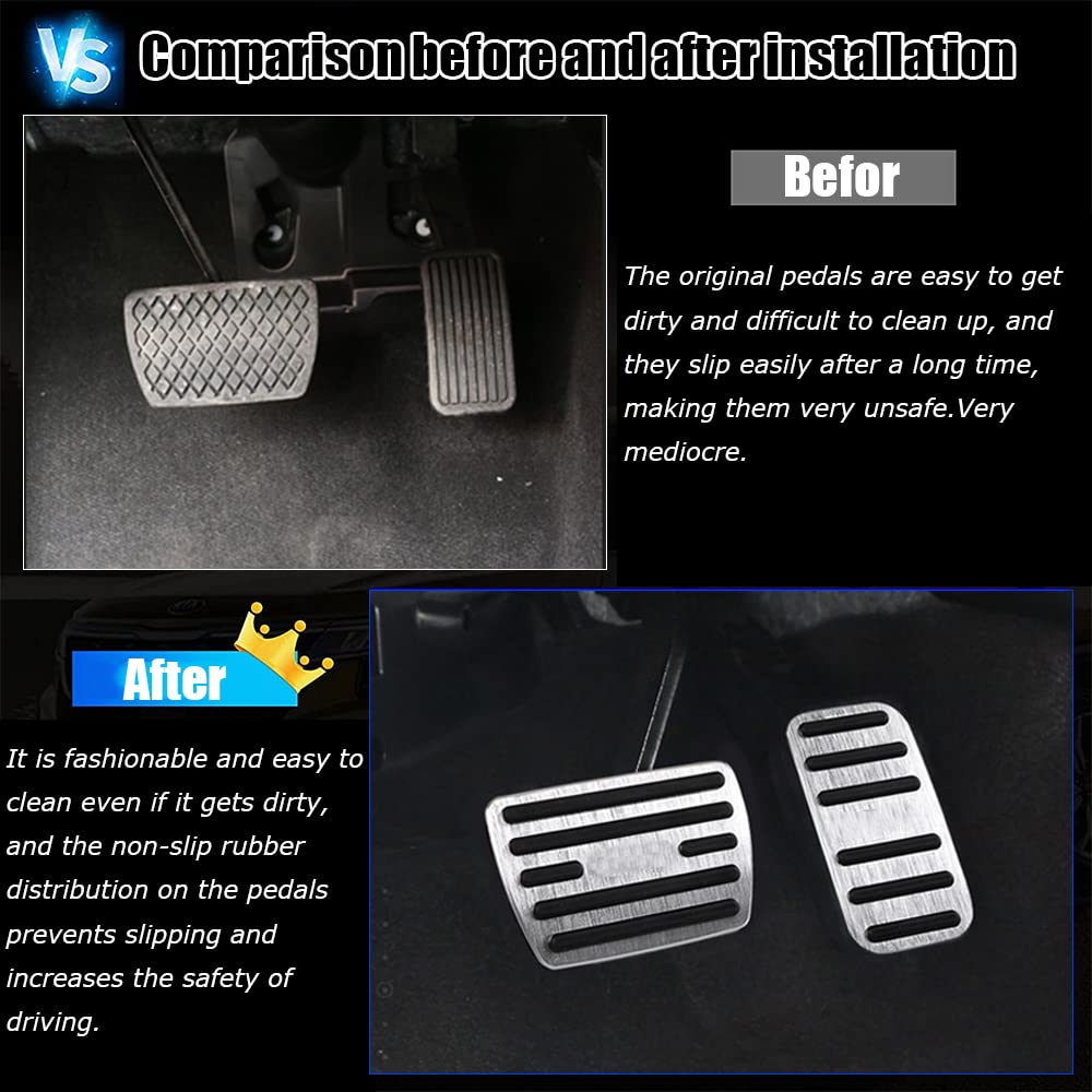 Kakash Custom Interior Accessories for Acura ILX/Integra/MDX 2014-2022 2023/RDX/TLX aluminium alloy Gas Accelerator Pedal Covers,Anti-Slip No Drilling Brake Foot Pedal Pads 2 pieces/set(red)