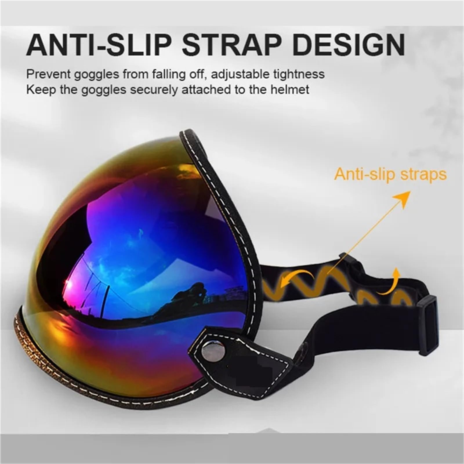 visera casco moto Viseras universales for casco de motocicleta, abierto 3/4, visera burbuja, gafas moto, lentes Motocross a prueba viento Accesorio Ajustable para Casco Integral(Red)