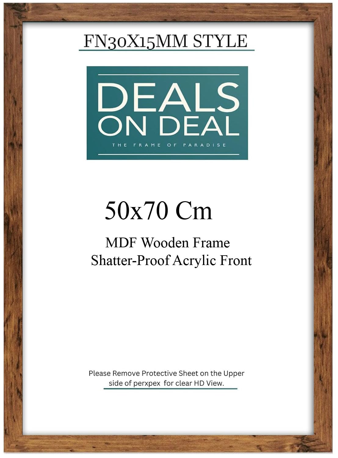 DEALS ON DEAL Durable Rustic 50x70cm Photo Picture Frames Poster Frames Artwork Displays & Decor HD clear Acrylic Front for homes, office, galleries, or exhibitions