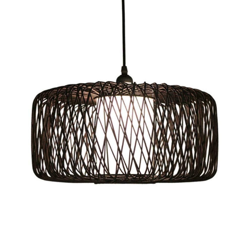 Lustre chinois en bambou et rotin suspension DIY eclairage simple - 8