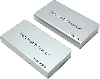 For HDMI KVM Extender, KVM IP Extender KVM Over IP Extender, with Wide IR TCP IPm By UTP STP USB Keyboard Mouse Support H.264 TX RX For PC HDTV Monitor (UK)