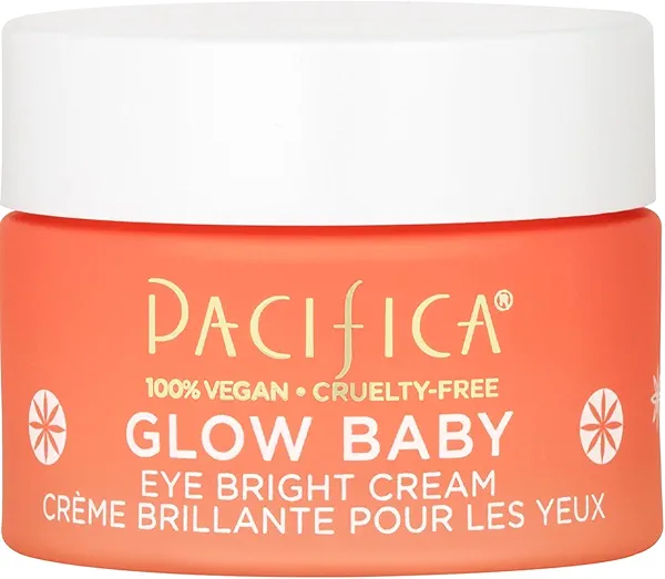 Pacifica Glow Baby Brightening Eye Cream – Vitamin C Under Eye Cream for Dark Circles & Puffiness, Caffeine-Infused Eye Brightener for Tired Eyes Fragrance-Free 0.5 oz Clean Vegan Dermatologist Tested