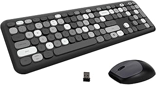 DD Black keyboard and mouse wireless,USB 110 Keys Compact Full Size Wireless Colorful Keyboard and Mouse Set, 2.4Ghz Noise-reducing Ultra-Quiet Keys, Ultra-Thin Design，for Windows, PC, Laptop, Desktop