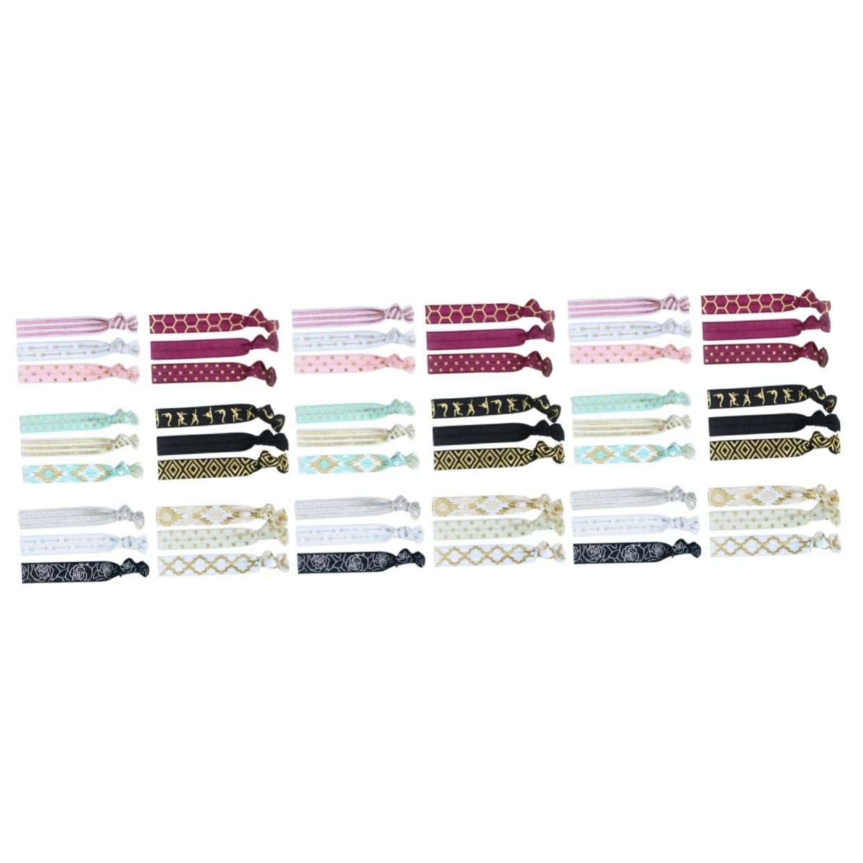 Abaodam 54pezzi Elastici Per Raso Senza Crease Di Accessori Per Coda Di Cavallo Vari Colori e Pattern Per Donne e Ragazze Perfetti Per Sport Feste e Uso Quotidiano