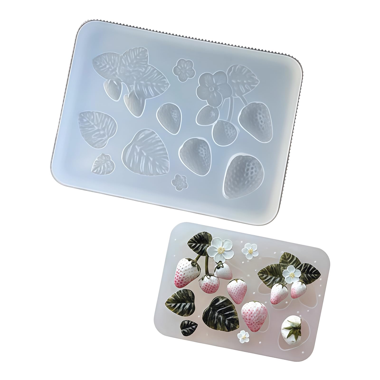 NEWFT Easy Releases Silicone Strawberry Mould For Crafting Unique Resin Jewelry And Decoration