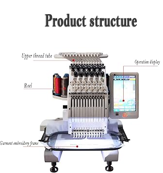 Computerized Sewing Machine, Household Fully Automatic Embroidery Machine with Color Touch Screen, Supports a Variety of Patterns and Colors, Number of Patterns in Memory: 500