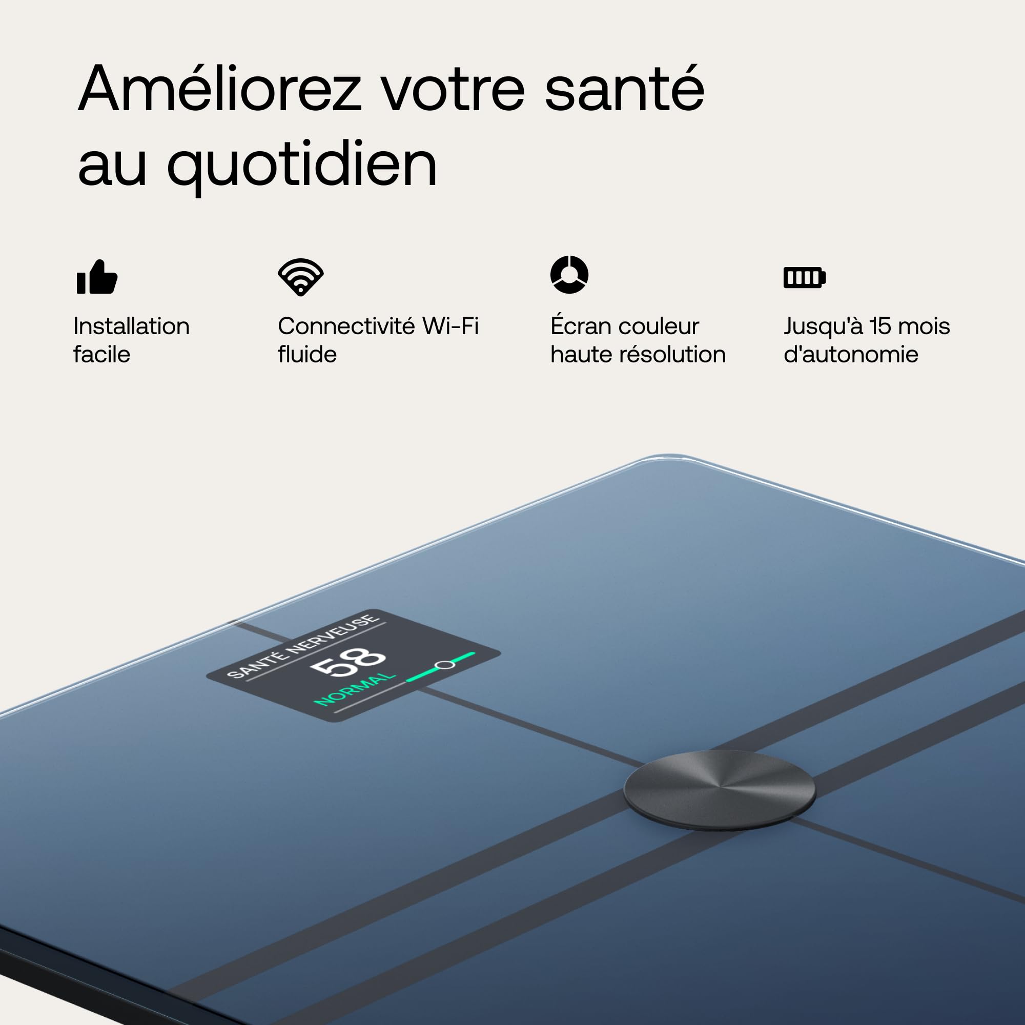WITHINGS Body Comp Balance connectée validée cliniquement, Wi-Fi & Bluetooth, Analyse corporelle, ECG