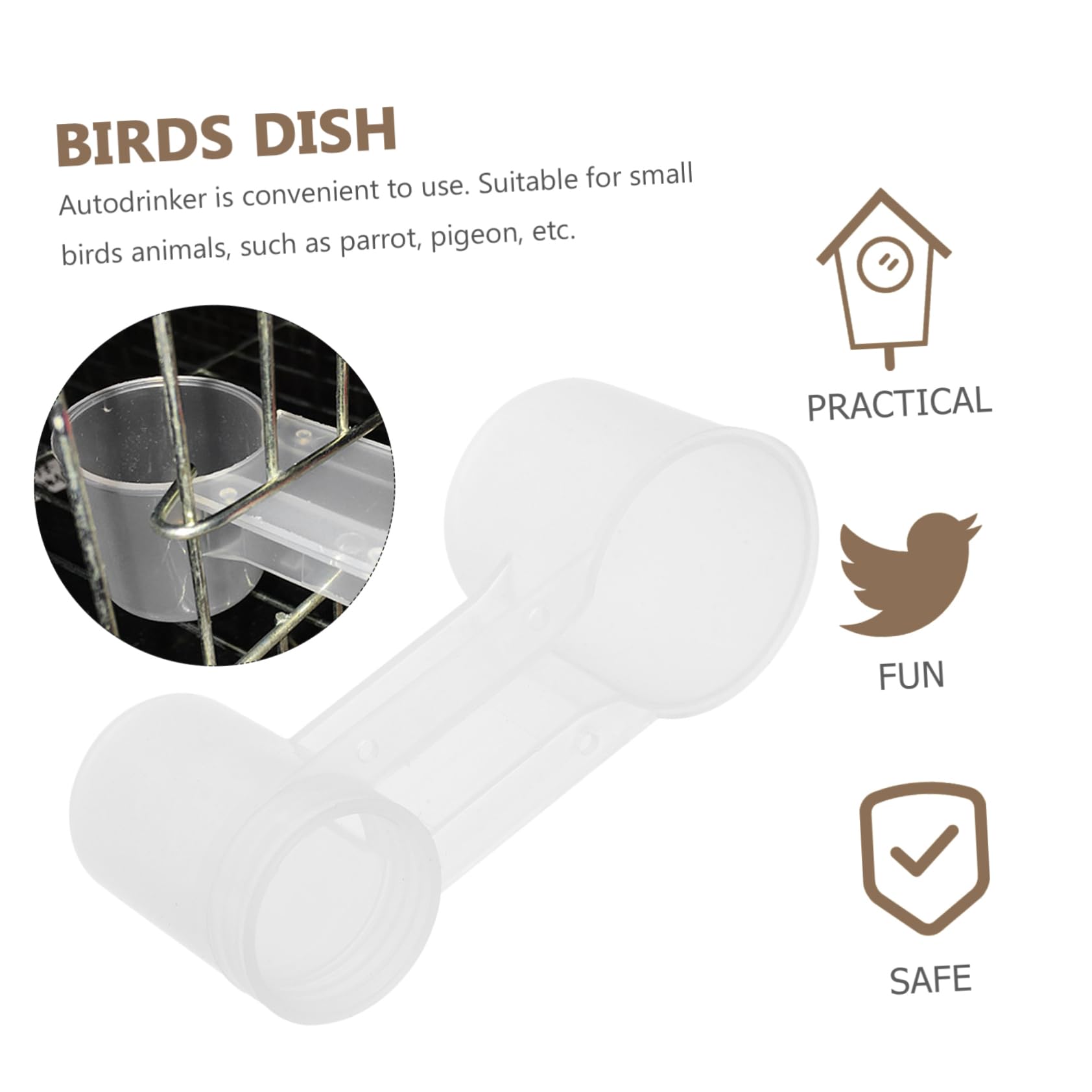 Alasum Abbeveratoio Per Uccelli a Doppia Porta in Plastica Per Piccioni e Pappagalli, Set Da 10 Pezzi, Bevitore Automatico Per Forniture Animali Domestici, Adatto Per Gabbie e Negozi Di Animali