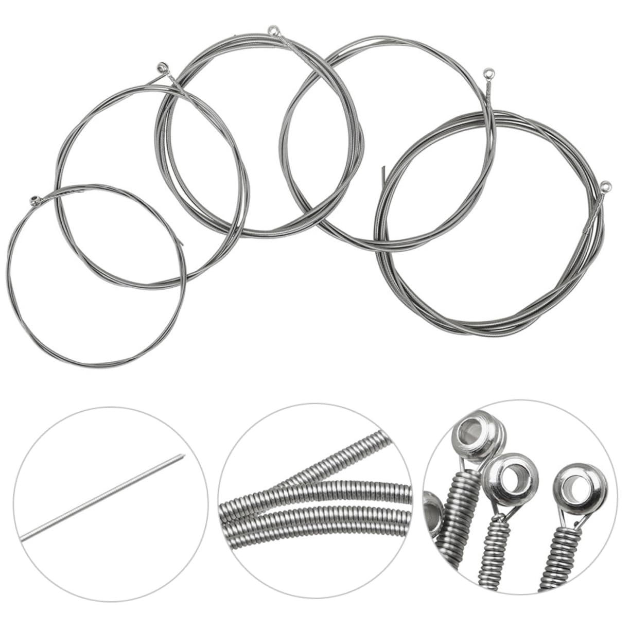 5pezzi Corde Per Basso Elettrico Nichelato Da Lega Ad Alta Carbonio Accessori Per Strumenti Musicali Resistente All Usura e Facile Da Usare