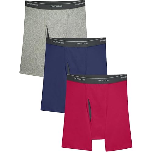 Fruit of the Loom Men's Coolzone Boxer Briefs Colors, Big Man-3 Pack-Assorted Colors, 3X-Large