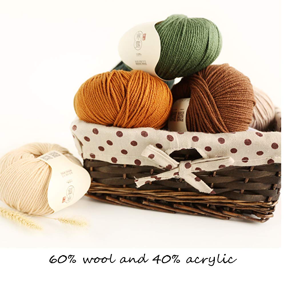 300G Merino Wolle Bälle für Häkeln und Stricken, weiche warme und Antipilling, 2.5mm Medium Thick Wollfaden, 23 Farben,09