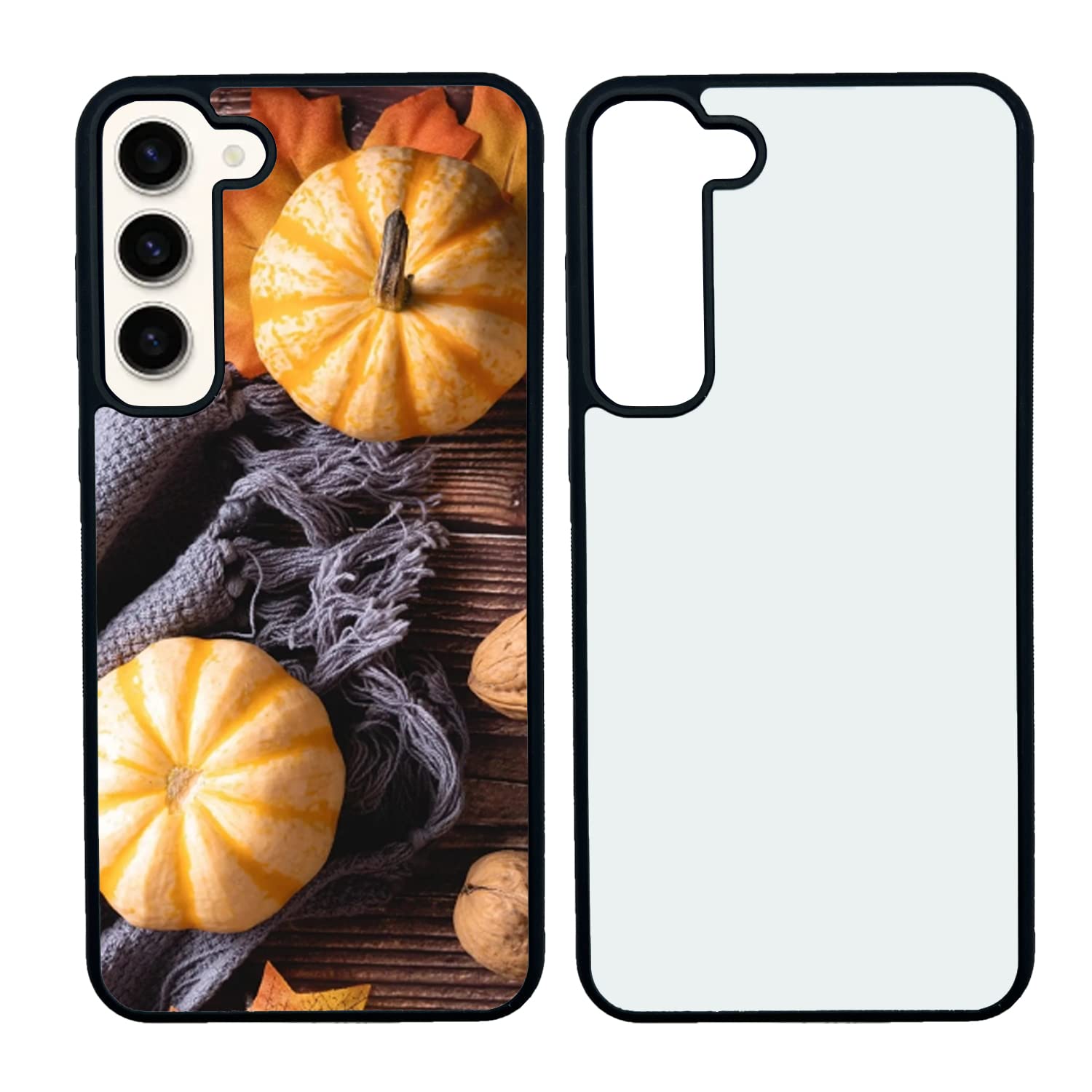 JUSTRY 5PCS Sublimation Blank Phone Case Bulk Covers Compatible with Samsung Galaxy S23+ Plus 5G,Easy to Sublimate DIY 2 in 1 2D Case Soft Rubber Printable Cover + Insert Glitter Wholesale Pack