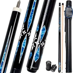 Collapsar CA Pool Stick with 1X1 Hard Case,58" Maple Professional Billiard Cue Stick,19-21 oz Pool Cue Set