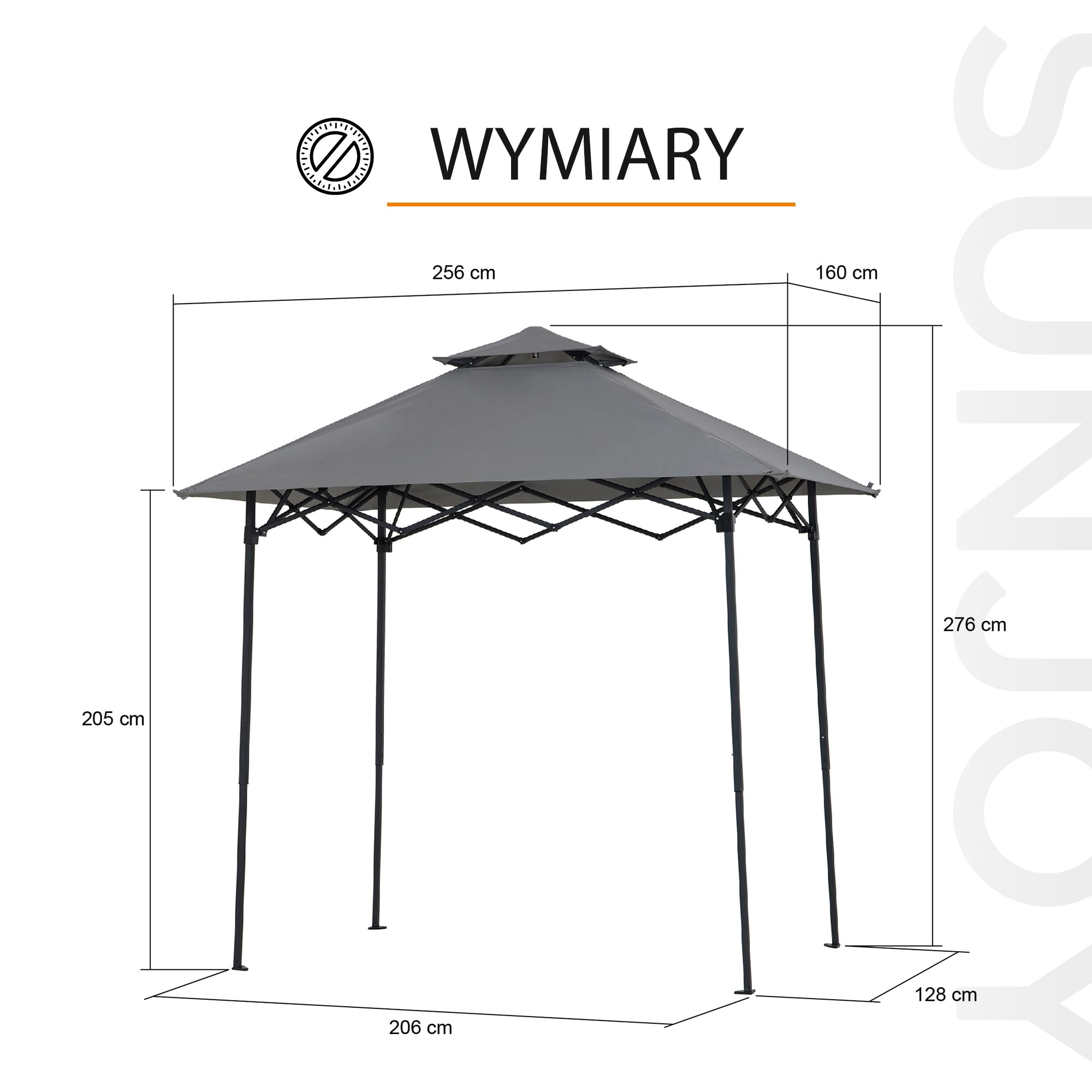 SUNJOY Rozsuwany Namiot Grillowy 1.5 x 2.4 m z Magnetycznym Światłem LED i Pokrowcem Do Przenoszenia, Idealny na Grilla, Pikniki, Imprezy Plenerowe, Szary