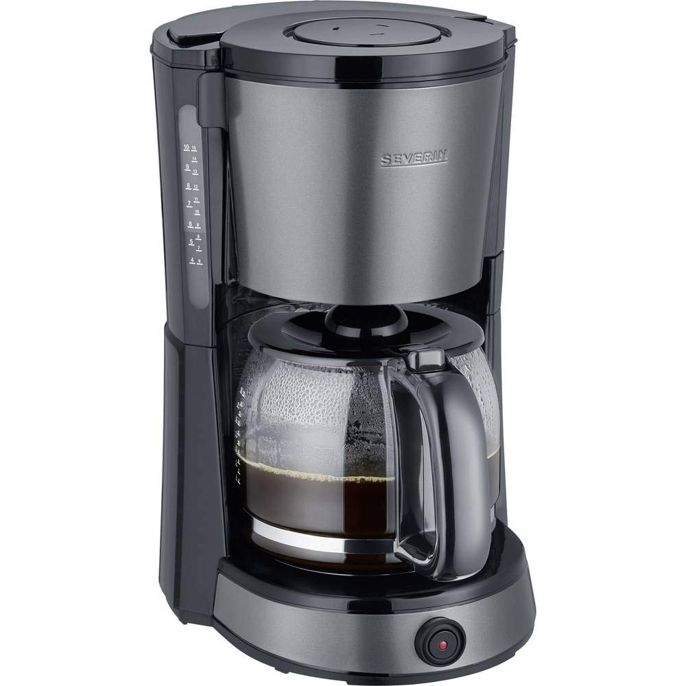Cafetière Filtre Severin 1.4L - 900W - 10 Tasses - Filtre Permanent - Plaque Chauffante - Noire