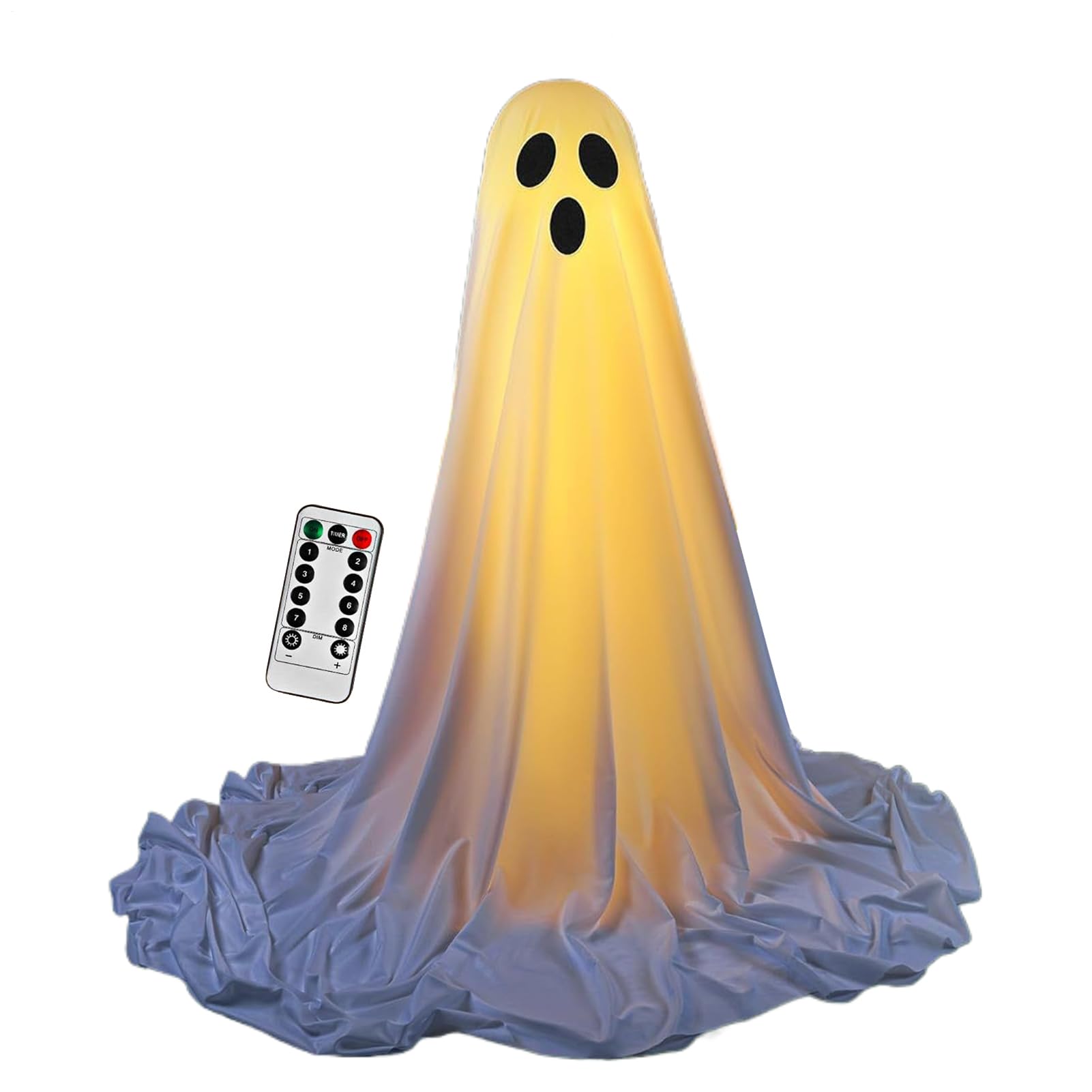 Fantôme d'Halloween lumineux avec télécommande pour décoration de porche