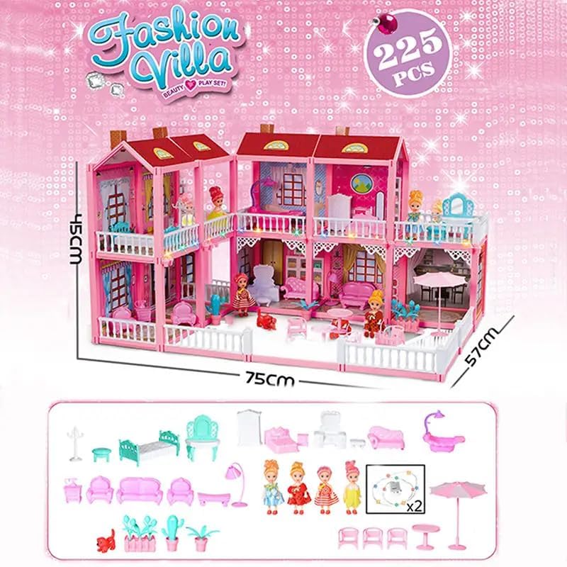 Image of Doll House for Girls Toddlers 4 Story 10 Rooms Playhouse with Dolls Toy Figures, Furnitures, Accessories, Doll House Toys Gift for Kids Gift for for 3 4 5 6 7 8 9 10 Year Old (Limited Edition)