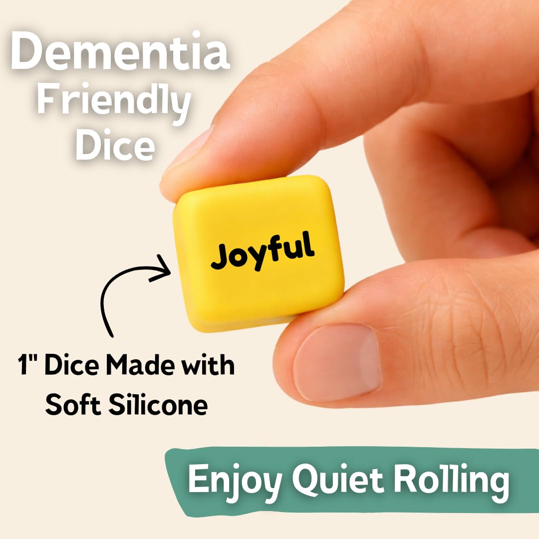 Just Roll With It Gesprächswürfel, Demenzaktivitäten für Senioren, Alzheimer und Demenz, ideal für Personen, die mit Demenz leben, Familien und Betreuer