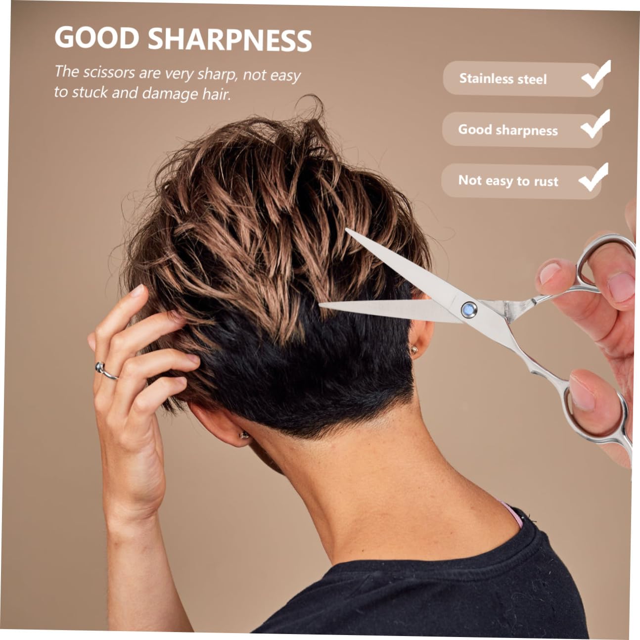 Zerodeko 2 pièces Ciseaux de Coiffure Gaucher Inoxydable Ciseaux Plats Dents pour Coupe Professionnelle et Confort Du Poignet