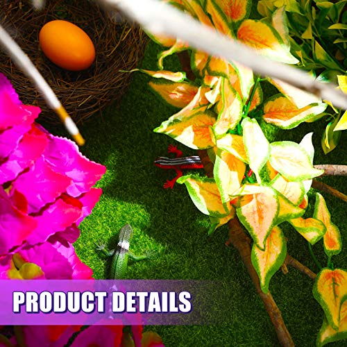 4 Pieces Artificial Reptile Plants Lifelike Reptiles Terrarium Leaves Plastic Reptile Habitats Plant Hanging Silk Terrarium Plant Decorations With Suction Cups For Hermit Crab Lizards Geckos Snake #TOP4