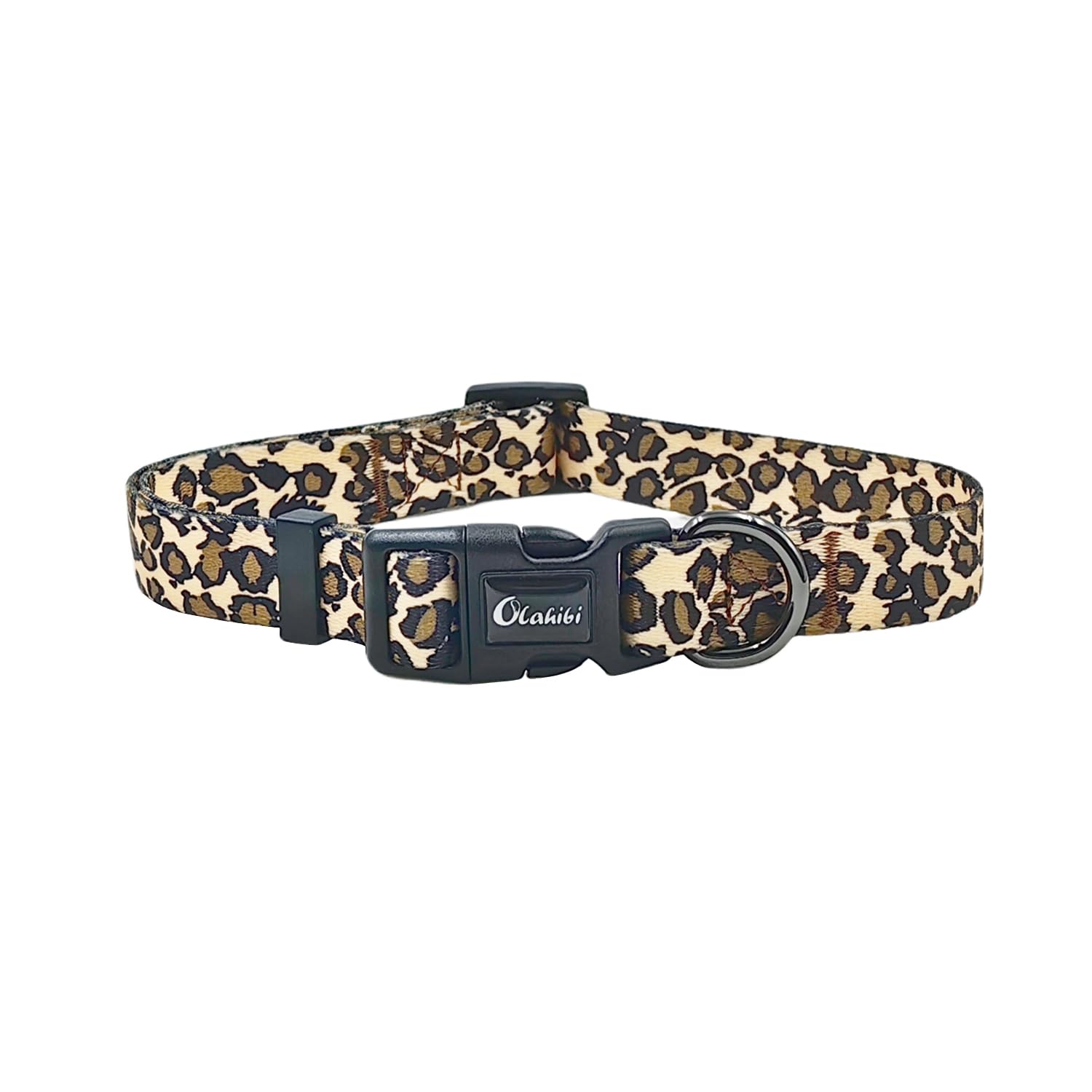Olahibi Dog Collar and Leash Combo Set, Leopard Pattern, Polyester Material, 150CM Matching Leash, for Small Dogs.(S, Brown Leopard) - Image 2