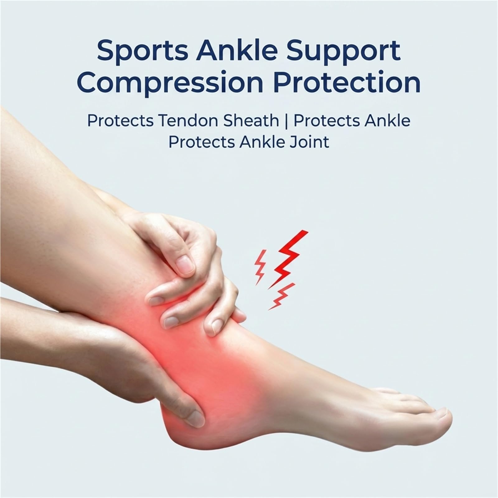 Generisch Sprunggelenkbandage mit Seitenstabilisatoren mit atmungsaktivem Stoff, für Sport und tägliches Gehen, Modell CJDW1204