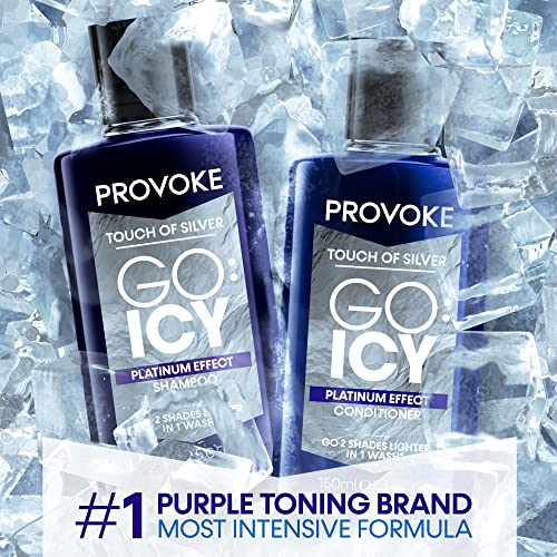 PROVOKE Touch of Silver Go Icy Conditioner 150 ml, Icy Platinum Look in Just 1 Wash, Triple Toning Technology to Cool Down Warmer Brassy Tones for an Extra Light Colour, Enriched Keratin to Hydrate - Image 4