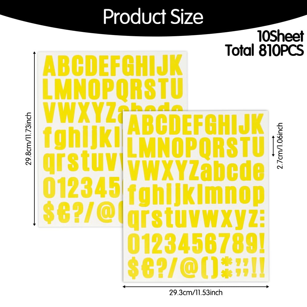 Yellow Letter Stickers
