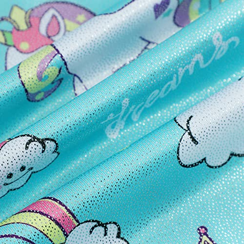 EQSJIU Little Kid, Girls Gymnastics Leotards With Shorts Aqua Unicorn Rainbow Cloud Ice Cream Lollipop Diamond Shiny Sparkle Leotard For Girls Gymnastics 4t 5t 4-5t Dance Class3