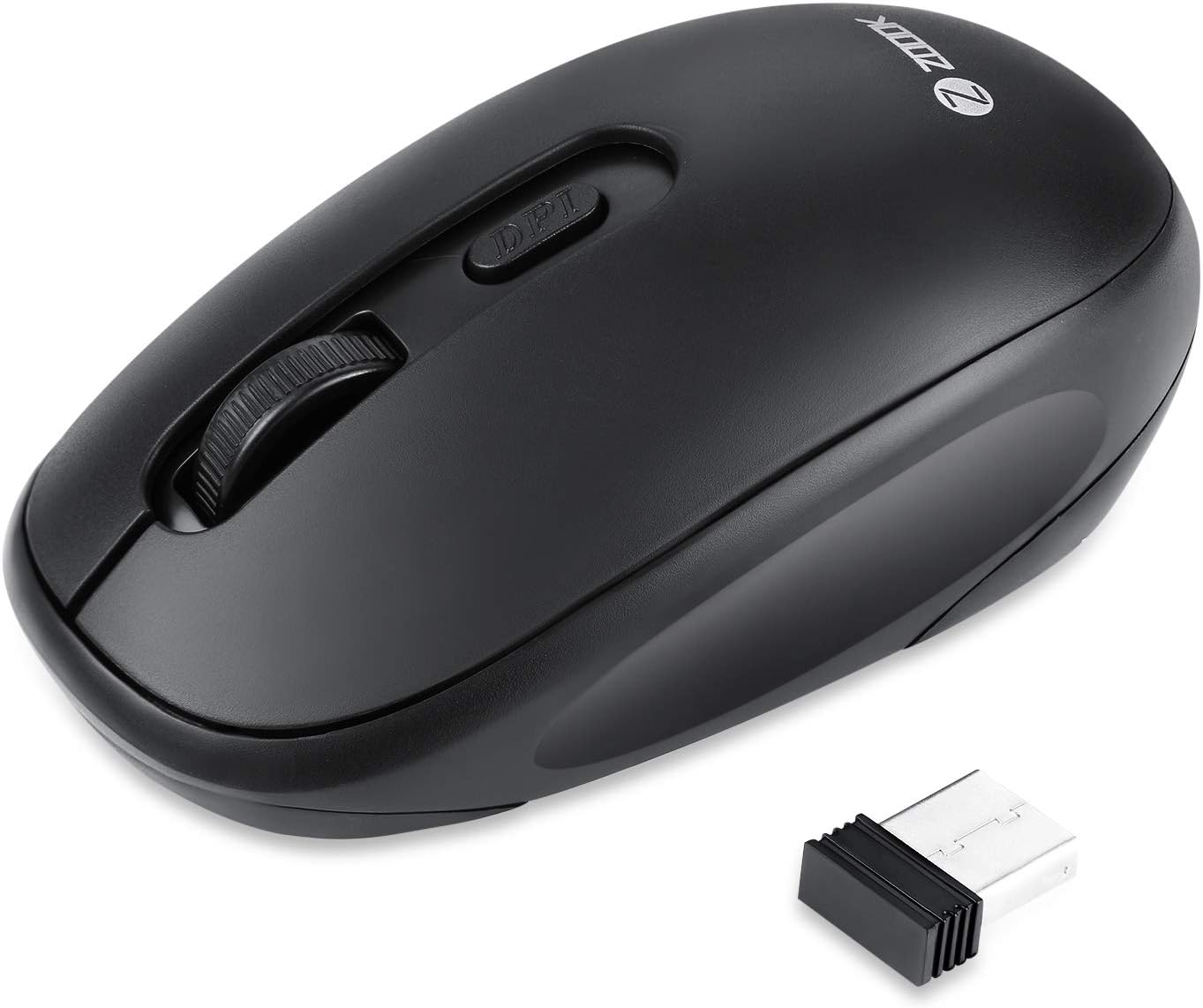 Zoook Clique Wireless Mouse, Silent Buttons, 1600 DPI Optical Tracking, PC/Mac/Laptop - Black