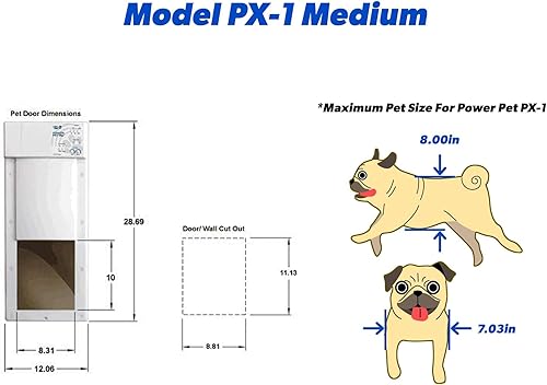 Miniatura 7 de Power Pet Puerta automática para mascotas • Soporte de puerta mediano para mascotas de hasta 30 libras. • Activado por mascotas • Motorizado •