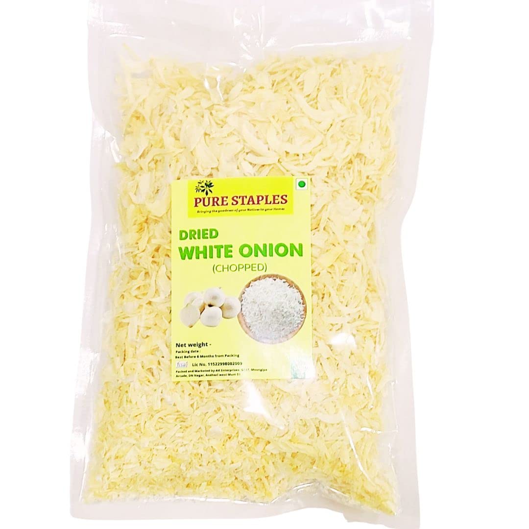 PURE STAPLES Dry Onion Dried Dehydrated Dry White Onion Flakes 200gms for Easy Cooking Seasoning Natural Instant Onions Great for Biryani Pizza Toppings Currys Vegetables can make powder (B0C3RLLQCW) Amazon Price History, Amazon Price Tracker