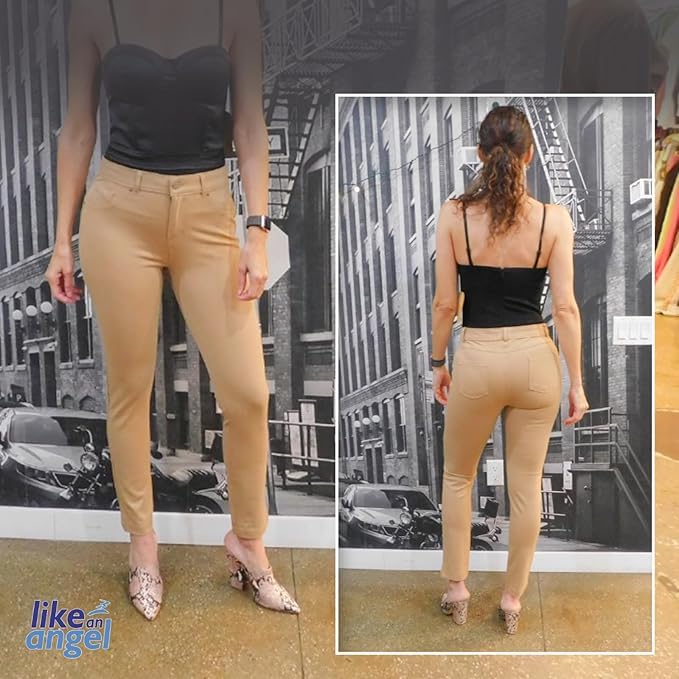 Women's Skinny Pants with 3 Pockets - Lightweight and Breathable Stretch Work Pants for Women's Junior and Plus Sizes4