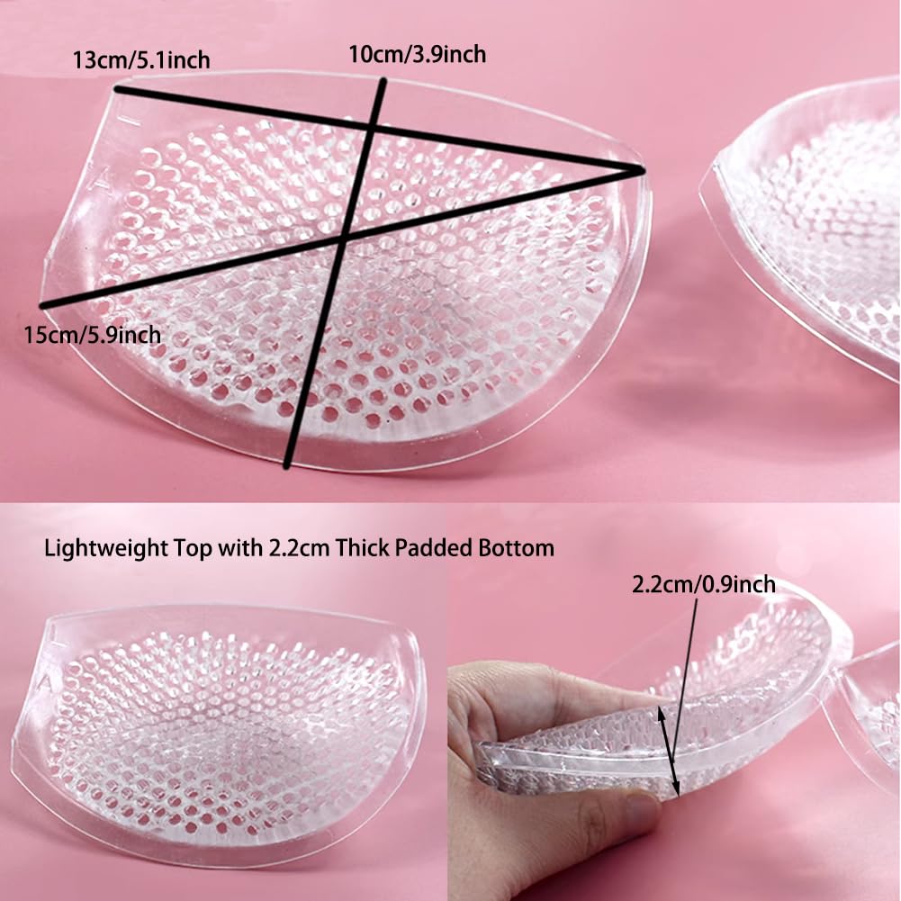 Inserts De Soutien-gorge En Silicone Alvéolé - Paire Transparente 13x10 Cm, Gain 1 à 2 Bonnets | Semi-adhésif, Respirant, Pour Maillot De Bain Et Lingerie