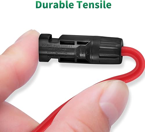 Miniatura 5 de Cable de extensión solar de 20 pies, cable de panel solar de 10 AWG, conexión profesional, conectores hembra y macho, alambre de cobre estañado para