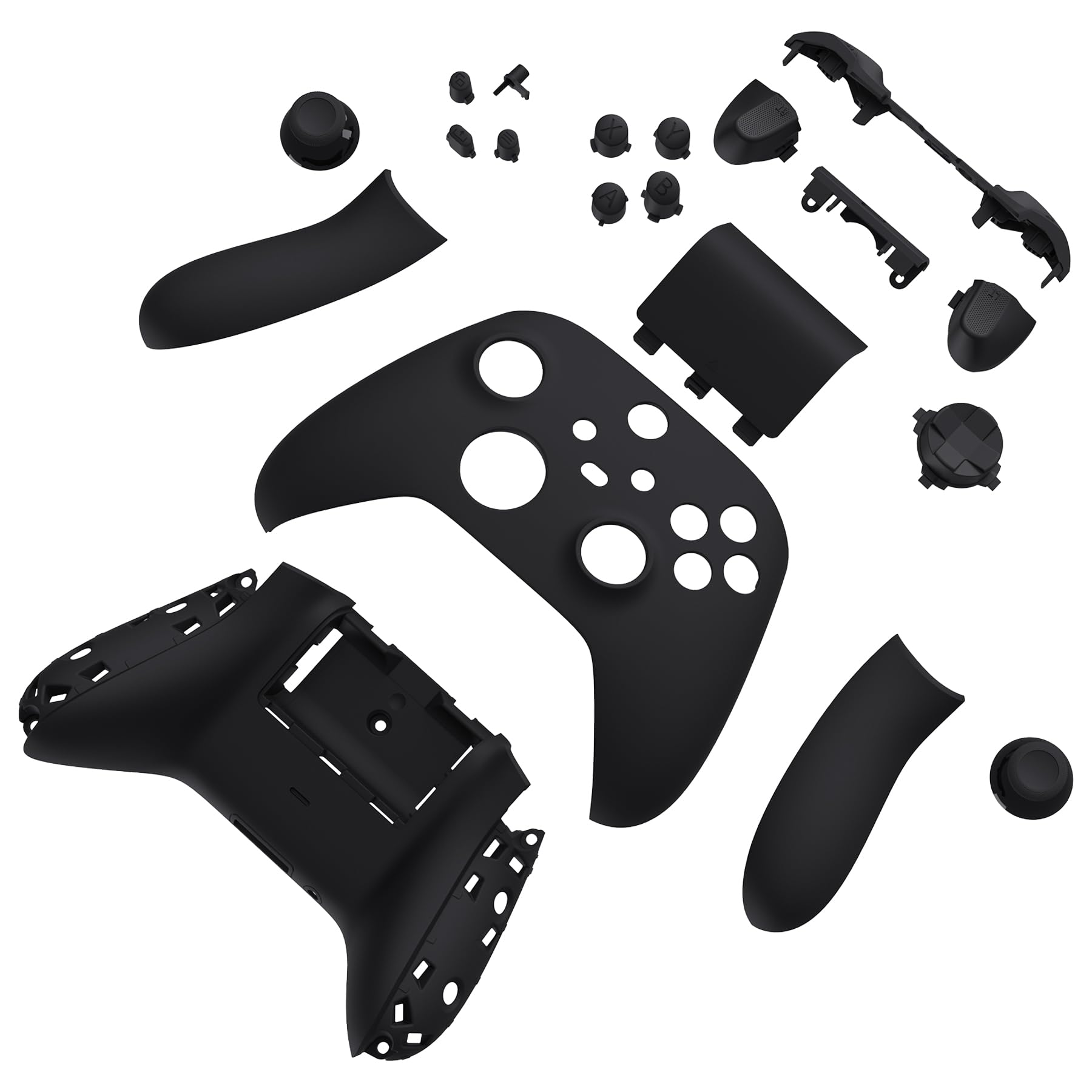 eXtremeRate Cover Custodia Grip Tasti Ricambio per Xbox Series X S Controller Copertura Pulsanti Tigger Analogici Grilletti per Xbox Series X S Joystick Model 1914-Nero