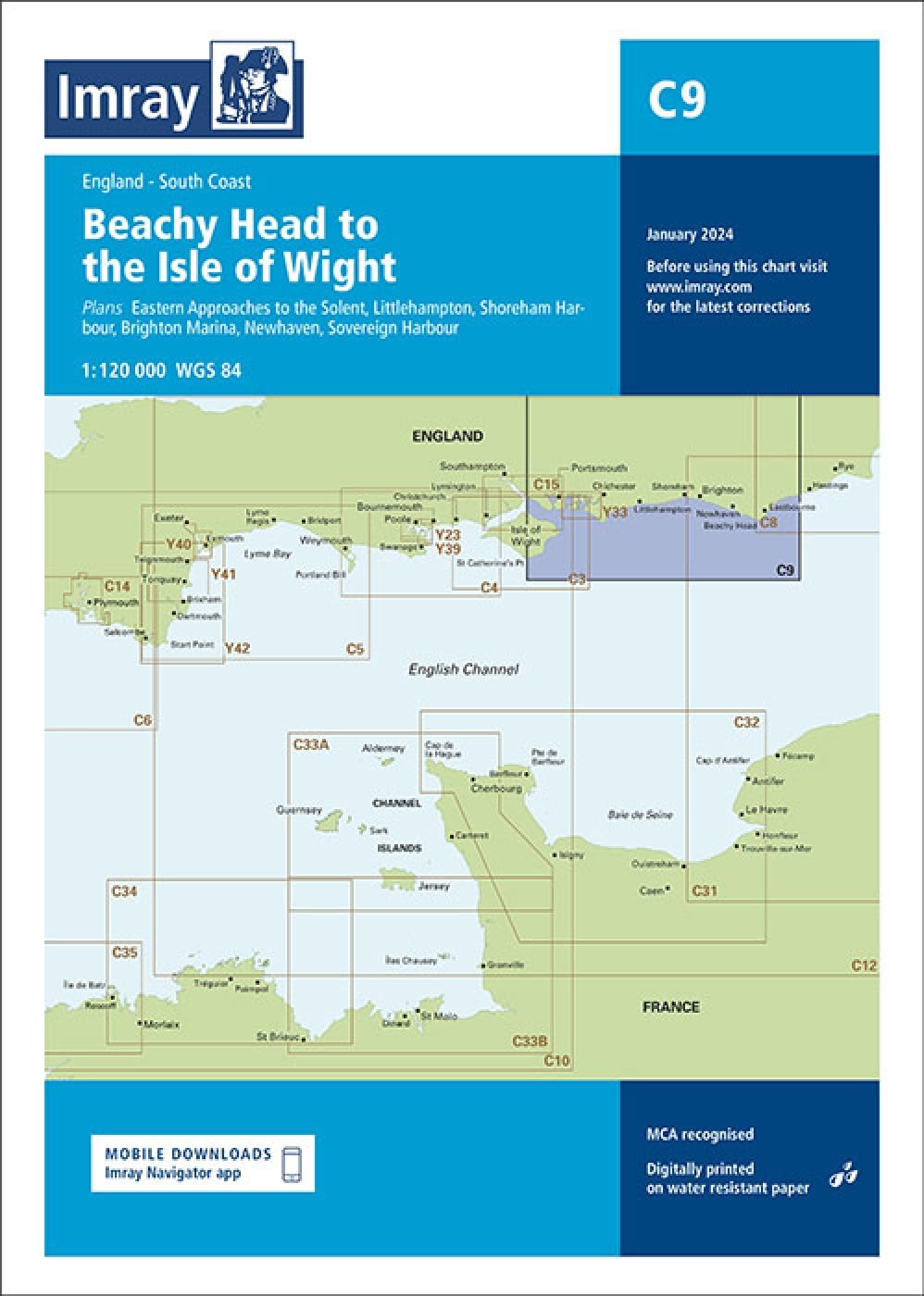 Imray Chart C9: Beachy Head to Isle of Wight (C Charts): 9